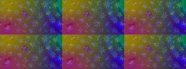 Renkli Bahar Teması eskiz kalıbı. Raster. Düz Çiçek Elementleri Tasarımı.