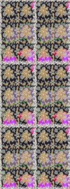 Raster illüstrasyonu. Tekrarlayan elementlerle soyut arkaplan oluşturun. Kusursuz damaske klasik altın desen. Gri renklerde altın desenli altın elementler.