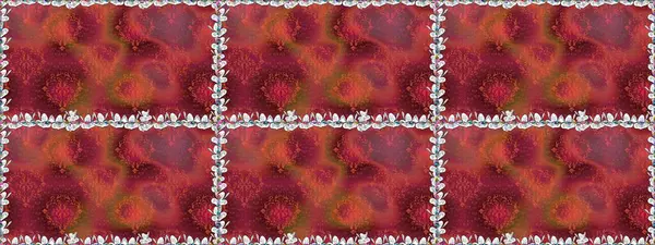 Kırmızı renklerde. Çiçek. Kusursuz dekoratif arka plan, çiçek mandala. Raster illüstrasyonu.