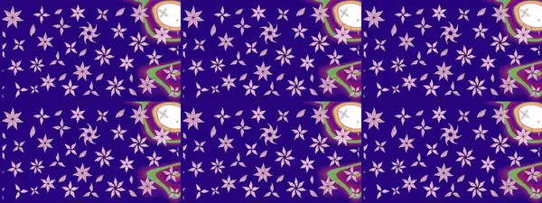 Raster çiçekli arka plan. Renkli Yaz Temalı eskiz kalıbı. Güzel kumaş deseni. Güzel eskiz şekli. Yazdır. Düz Çiçek Elementleri Tasarımı.