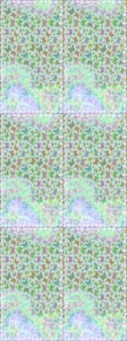 Yazdırmayı tekrarla. Raster illüstrasyonu. Tarafsız ve yeşil suluboya kelebeklerinde şeffaf deniz mavisi deseni. Sonsuz.