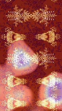 Sabıka fotoğraflarında, bebek kıyafetlerinde, duvar kâğıtlarında, paket kutularında falan kullanılabilir. Raster. Zarif, parlak ve eskiz kırmızı, turuncu ve pembe çiçek desenli tasarım.