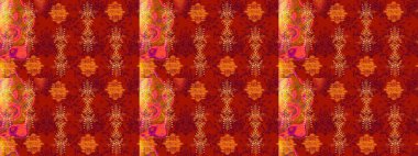 Kar taneleri radyal kırmızı, turuncu ve mor renkler. Renkli arka planda güzel kar taneleri. Raster illüstrasyonu..