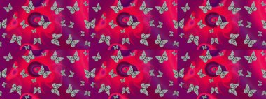 Kelebek desenli güzel çizim tasarımı. Mor renkli resimler.