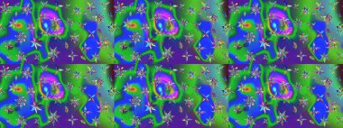 Klasik taslak çizimi. Raster çiçek izi. Çiçek yeşili çizim deseni.