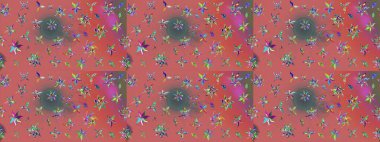 Soyut etnik raster çizim kalıbı. Arkaplan dokusu, duvar kağıdı, pembe renkli çiçek teması. Kabile sanatı boho baskısı, klasik çiçek arkaplanı.