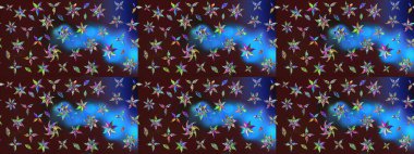 Raster illüstrasyonundaki çiçek desenli çizim. Kahverengi renkte çiçekler.