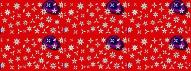 Kırmızı renkte çiçekler. Raster düz çiçek çizim deseni. Tasarım hediye paketi, tebrik kartları, posterler ve afiş tasarımı.