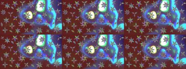 Kahverengi renklerde. Raster illüstrasyonu. Çiçekli güzel suluboya desen.