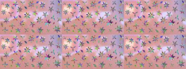 Tarafsız renklerde çiçekler. Raster illüstrasyonundaki çiçek desenli çizim. Düz Çiçek Elementleri Tasarımı. Renkli Yaz Teması çizim şablonu.