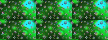 Raster illüstrasyonu. Yeşil renkli çiçekler. Çizim çiçek deseni duvar kağıdı için kullanılabilir.