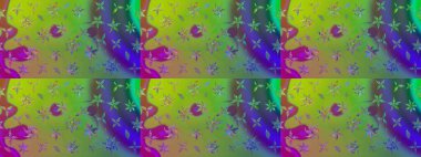 Raster düz çiçek çizim deseni. Yeşil renkli çiçekler. Tasarım hediye paketi, tebrik kartları, posterler ve afiş tasarımı.