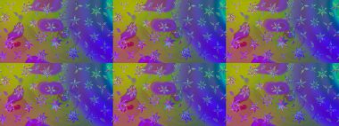 Çiçek kolajı. Doğa. - Menekşe çiçekleri. Küçük çiçekte güzel bir desen var. Çiçek arkaplan. Çiçek kompozisyonu. Raster deseni.