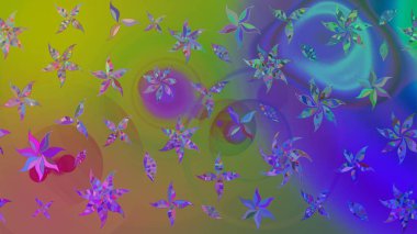 Çiçek deseni. Renkli Bahar Teması eskiz kalıbı. Düz Çiçek Elementleri Tasarımı. Raster çizimi. Güzel kumaş deseni..