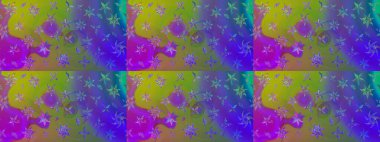 Halk tarzı. Modern çiçek arkaplanı. Parlak renkli çiçekleri ve mor renkli yaprakları olan harika bir çiçek deseni. Moda baskıları için zarif bir şablon.