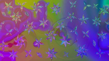 Şirin karalamalı çiçek desenli çizim. Raster illüstrasyonu. Eskiz tarzı menekşe rengi. Raster illüstrasyonu. El yapımı çiçek ve bitki koleksiyonu.