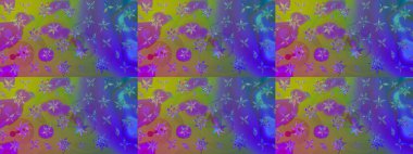 Mor renkli çiçekler. Düz Çiçek Elementleri Tasarımı. Raster illüstrasyonundaki çiçek desenli çizim. Renkli Bahar Teması çizim şablonu.