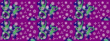 Mor el çizimi desen. Karalama çiçekleri çizim kalıbı. Art Inspipurple tarzı çiçekler ve arka plan bırakıyor. Raster deseni.