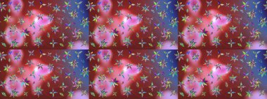 Küçük çiçekteki sevimli çiçek deseni. Raster illüstrasyonu. Çizim.