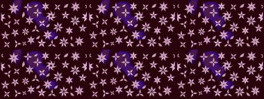 Çiçek deseni. Kahverengi renkli çiçekler. Raster illüstrasyonu. Şatafatlı bahar bahçesi dokusu. Kahverengi renkte çiçek çizimi.