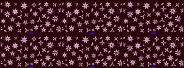 Çiçeksel çizim kalıbının yansıması. Vadinin çiçekleri kahverengi renklerde.