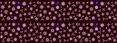 Kahverengi renkli çiçekler. Hediye ambalaj kağıdı, tebrik kartları, posterler ve pankart tasarımı. Raster düz çiçek çizim deseni.