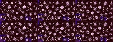 Asya tekstil tarzında. Kahverengi renkli çiçekler. Raster illüstrasyonu. Raster illüstrasyonu. Çiçek desenini çiz.