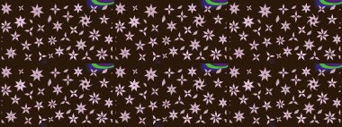 Modaya uygun kumaş deseni. Renkli Yaz Temalı eskiz kalıbı. Sevimli çiçek raster deseni. Düz Çiçek Elementleri Tasarımı.