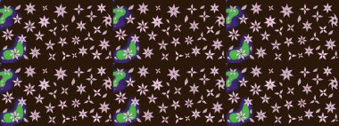 Kahverengi renkli güzel bir tekstil. Raster illüstrasyonu. Suluboya çiçekli çiçek deseni.