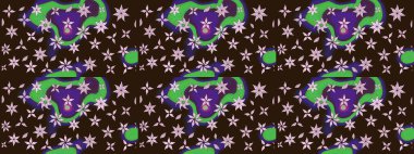 Küçük çiçekteki sevimli çiçek deseni. Bir sürü kahverengi ve soyut çiçekli tropik eskiz deseni. Varicolobrown Raster çizimi.