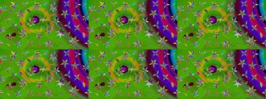 Yeşil renkli çiçekler. Elle çizilmiş sonbahar çiçeği deseni. Tekstil ve kapak tasarımı için mükemmel. Renkli yeşil çizim kalıbı. Doodle tarzı.