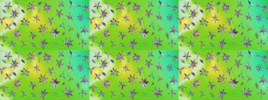 Raster Illustrasyon 'daki Çiçek Deseni' nin son moda çizimi. Güzel kumaş deseni. Renkli Yaz Temalı eskiz kalıbı. Düz Çiçek Elementleri Tasarımı.