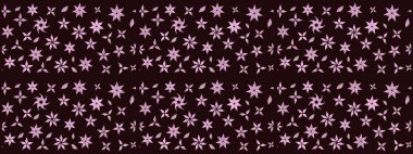 Kahverengi el çizimi. Sanat, çiçeklere ilham verir ve arka plan bırakır. Raster deseni. Karalama çiçekleri çizim deseni.