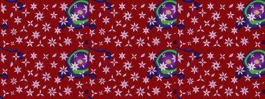 Raster. Kırmızı renkte güzel çiçekler, suluboya desenli eskiz deseni, duvar kağıdı, kart veya kumaş için fayanslı..