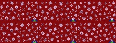 Küçük çiçekteki sevimli çiçek deseni. Kibarca, kırmızı renkte yaz çiçekleri. Raster deseni. Raster illüstrasyonu.