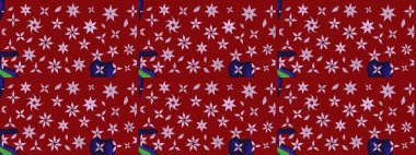 Raster illüstrasyonu. Kırmızı renklerde. Taslak dekoratif arka plan, çiçek mandala. Çiçek..