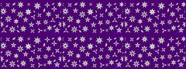 Küçük çiçekli yay deseni çiz. Raster illüstrasyonu. Suluboya tarzında mor renkler üzerine.