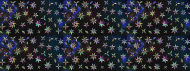 Çiçek deseni. Raster güzel kumaş deseni çiziyor. Renkli Bahar Teması eskiz kalıbı. Düz Çiçek Elementleri Tasarımı.