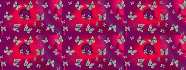 Klasik tarzda hem de. Raster illüstrasyonu. Doğa kelebeğinin yüksek kalitesi. Su rengi filtre efektiyle mor üzerine resimler.