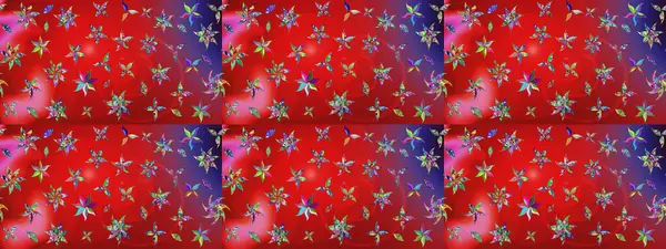 Raster. Kırmızı renkte güzel çiçekler, suluboya desenli eskiz deseni, duvar kağıdı, kart veya kumaş için fayanslı..