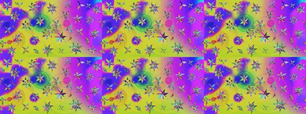 Retro tekstil tasarım koleksiyonu. Violet menekşe üzerinde. El çizimi çiçek unsurları olan soyut çizim raster deseni. 1950-1960 motifleri. Çiçekli ipek eşarp..