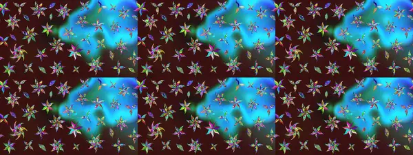 Kahverengi renkli çiçekler. Çiçek desenli eskiz. Düz Çiçek Elementleri Tasarım Raster illüstrasyonu. Renkli Bahar Teması çizim şablonu.