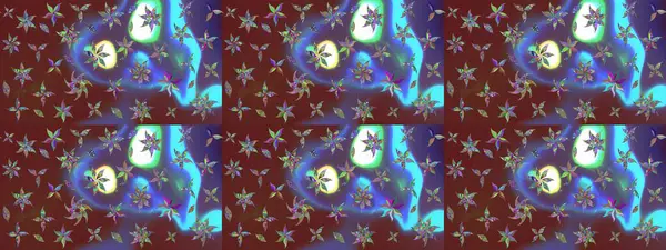 Kahverengi renklerde. Raster illüstrasyonu. Çiçekli güzel suluboya desen.