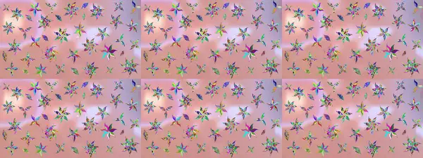 Tarafsız renklerde çiçekler. Raster illüstrasyonundaki çiçek desenli çizim. Düz Çiçek Elementleri Tasarımı. Renkli Yaz Teması çizim şablonu.