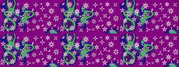 Mor el çizimi desen. Karalama çiçekleri çizim kalıbı. Art Inspipurple tarzı çiçekler ve arka plan bırakıyor. Raster deseni.