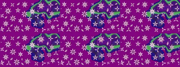 Mor renklerde. Raster illüstrasyonu. Küçük çiçekteki sevimli çiçek deseni. Raster deseni. Soyut çiçek çizim kalıbı arkaplanı.