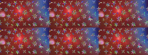 Tropik çiçek desenleri. Raster illüstrasyonu. Kahverengi renkte çiçekler.