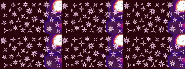 Çiçeksel fantezi tasarımı ve parlak bir arka plan çizimi. Düz Çiçek Elementleri Tasarımı. Renkli Bahar Teması çizim şablonu.