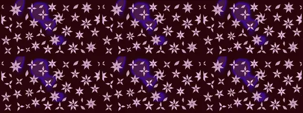 Çiçek deseni. Kahverengi renkli çiçekler. Raster illüstrasyonu. Şatafatlı bahar bahçesi dokusu. Kahverengi renkte çiçek çizimi.