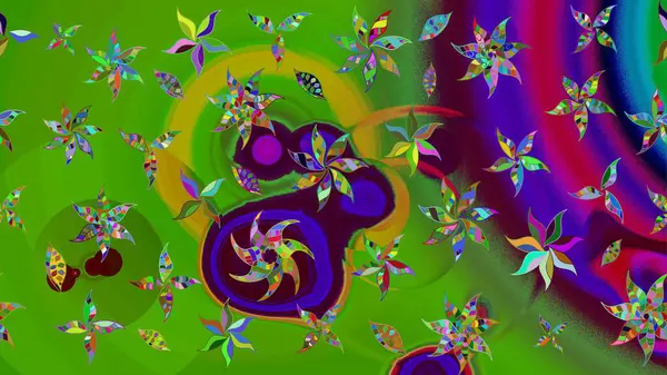 Yeşil renkli çiçekler. Gömlek, arka plan modelini çiz. Tropik çiçekler.